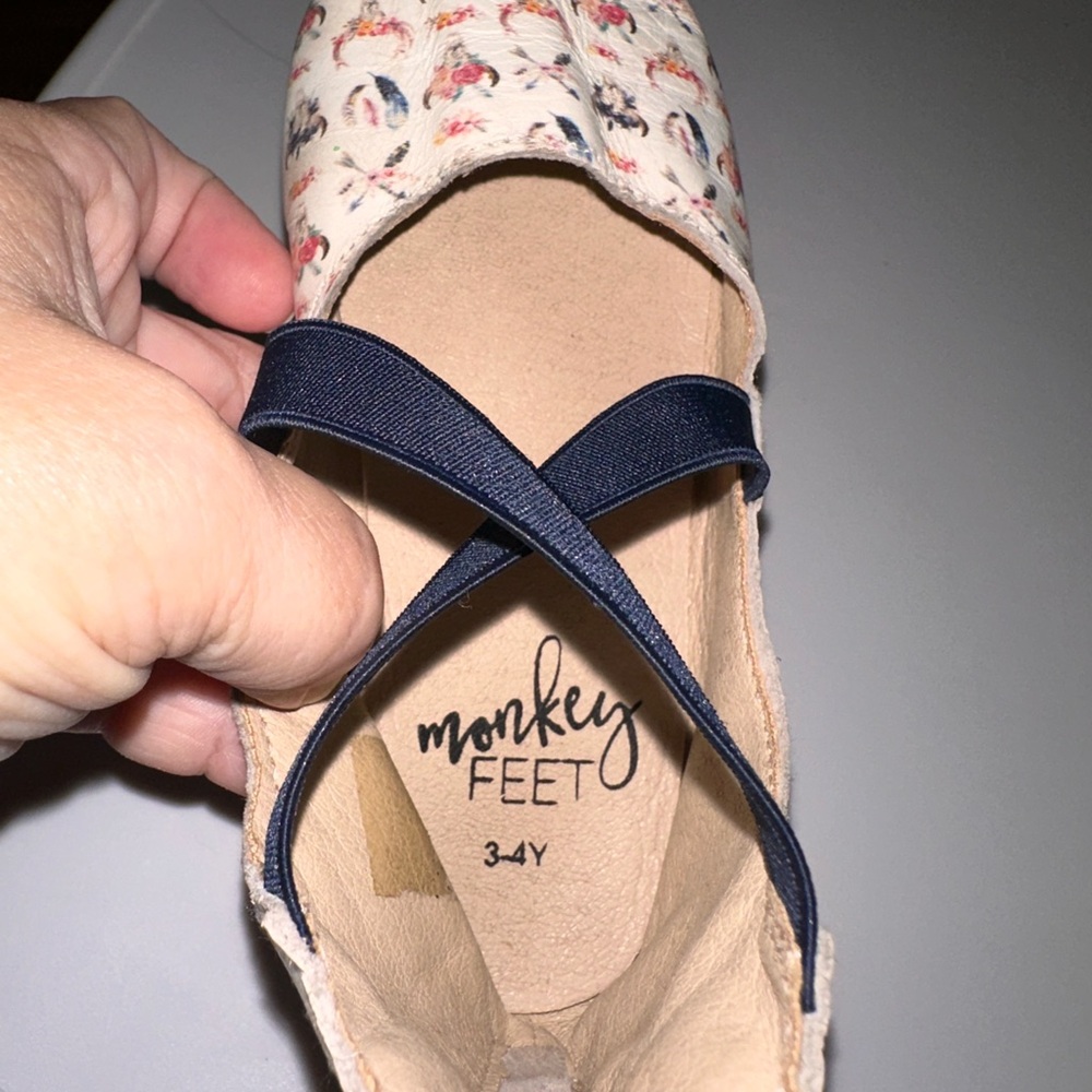 Monkey Feet Cream and Blue Flats for Everyday Elegance Western Theme